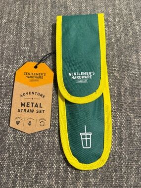 NWT Gentlemen’s Hardware Travel Metal Straw Set - Master’s Colors